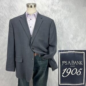 Jos A Bank 1905 Men Sz 50R Sport Coat Blazer Jacket Tailored Fit‎ Wool Gray